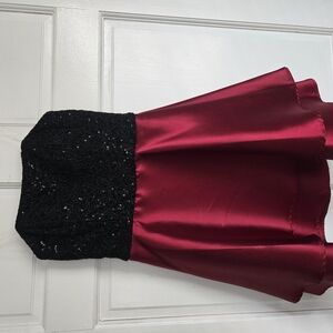 Elegant Black and Wine Dress